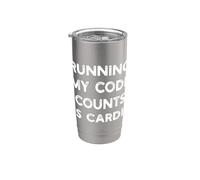 Running My Code Counts as Cardio Funny Programming Meme Bicchiere termico in acciaio inox doppia parete