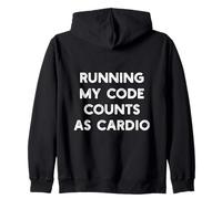 Running My Code Counts as Cardio Funny Programming Meme Felpa con Cappuccio