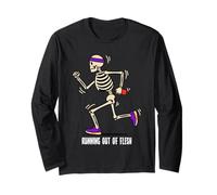 Running of Flesh Halloween, Divertente Skeleton Runner Maglia a Manica