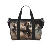 Running of the Horses - Borsa a tracolla da donna, casual, con cerniera, adatta per lavoro, viaggi, fitness, viaggi