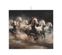 Running of the Horses - Tappetino assorbente per piano di lavoro da cucina, 40,6 x 45,7 cm, decorativo, resistente, lavabile, riutilizzabile,