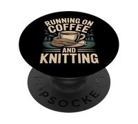 Running On Coffee And Knitting - PopSockets PopGrip Adesivo