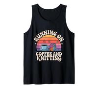 Running On Coffee And Knitting Yarn Crocheting Hobby |- Canotta
