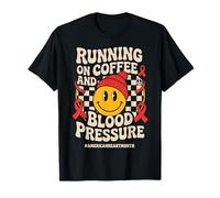 Running On Coffee & Blood Pressure Heart Month Awareness Maglietta