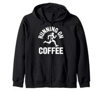 Running On Coffee Runner Caffeina Jogging Umorismo Felpa con Cappuccio