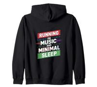 Running ON Music And Minimal Sleep Felpa con Cappuccio