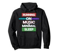 Running ON Music And Minimal Sleep Felpa con Cappuccio