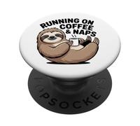 Running On Naps & Coffee - Bradipo divertente PopSockets PopGrip Adesivo