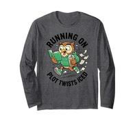 Running On Plot Twists Ice Owl Reader Coffee Maglia a Manica