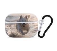 Running on the beach - Custodia protettiva antiurto per Airpods Pro, con moschettone, anti-caduta, per il trasporto di Airpods Pro di seconda generazione, colore: bianco
