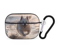 Running on the beach - Custodia protettiva antiurto per Airpods Pro, con moschettone, anti-caduta, per il trasporto di Airpods Pro di seconda generazione, colore: nero
