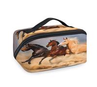 Running On The Beach Horse Travel Makeup Bags per donne uomini ragazze ragazzi borsa per lavaggio cavallo borsa portatile articoli da toeletta cosmetici organizer doccia borsa