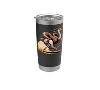Running Ostrich Retro Big Bird Lover Safari Bicchiere termico in acciaio inox doppia parete