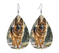 Running Shepherd German Dog Orecchini In Pelle Stampato Pendenti Moda Orecchini Per Donne Tutti I Giorni