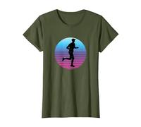 Running Uomo Corsa Jogging Cross Country Maglietta, Donna, Oliva, M