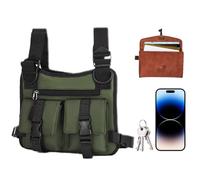 Running Vest For Men - Compact Running Chest Bag, Lightweight Fabric Build, Ergonomic Adjustable Fit, Easy Access Zipper Pockets, Strong Travel Gear Material | Cycling Hiking Fishing Mountain Outdoor