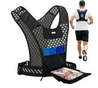 Running Vest Phone Holder - Reflective Lightweight Chest Pack | Sports Storage Carrier | Pocket Utility Harness | Outdoor Cycling Night Running Gear | Hiking Climbing Jogging Walking Essentials Bag