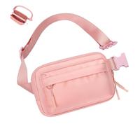 Running Waist Pack, Waterproof Waist Bag, Compact Fanny Pack, Lightweight Waist Pack, Nylon Running Belt, Adjustable Waist Pack for Workout, Running, Brown, Black, Pink, White, 8.19x5.46, rosa, Se