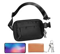 Running Waist Pack, Waterproof Waist Bag, Compact Fanny Pack, Lightweight Waist Pack, Nylon Running Belt, Adjustable Waist Pack for Workout, Running, Brown, Black, Pink, White, 8.19x5.46, Nero , Se