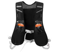Running Water Vest Reflective Hydration Pack Soft Flask Pockets Lightweight Water Backpack Cell Phone Holder for Hiking Cycling Mountaineering Outdoor Gear Nylon Material Black