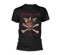 RUNNING WILD - UNDER JOLLY ROGER (CROSSBONES) BLACK T-Shirt Large