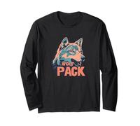 Running with the Pack - Grafica Wolf Pack per avventurieri Maglia a Manica