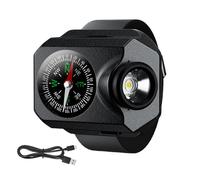 Running Wrist Torch - Wrist Light For Running, Hands Free Flashlight With Compass Function - Rechargeable Watch Flashlight, 5-Level Dimming, Waterproof Outdoor Light For Biking, Runnings, Campeggio