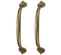 Runningfish Maniglie vintage in ottone massiccio, in rame anticato, rustiche, per porte di fienili, armadietti da cucina, cassetti (bronzo, 16,5 cm - 2 pezzi)