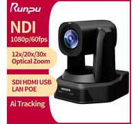 Runpu 1080P/60fps Videocamera PTZ per conferenze NDI Zoom 12/20/30x Ai Tracciamento automatico Telecamera PTZ SDI Uscite USB HDMI Supporto POE