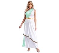 RUNQHUI Costume da donna Dea Greca Romana Carnevale Halloween Cosplay Festa Vestito S-3XL Tipo C Verde menta 4XL