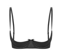 RUNQHUI Reggiseno da donna sexy aperto in seno nudo push up lingerie reggiseno biancheria intima S-5XL, Nero , M