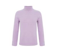 RUNQHUI Unisex Bambino Top Termico Manica Lunga Biancheria intima Foderata In Pile Collo Alto Caldo Inverno, viola., 11-12 Anni