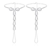 RUNRAYAY 1 coppia Summer Beach Rhinestone Pearl Barefoot Sandals Matelle del piede con cavigliere in cristallo di punta Bracciale Nove Matrimonio Rinstone da sposa