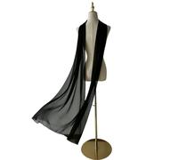RUNRAYAY 142 Inch Womens Scarf Shawl Chiffon Bridal Soft Wrap Chiffon Ribbon Scarf Shawls and Wraps for Evening Dresses - Black
