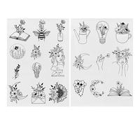 runrayay 20 PCS Water Soluble Hand Sewing Stabilizers Wash Away Stabilizer for Embroidery Fabric Embroidery Stabilizers with Boho Pattern for Embroidery Hand- D