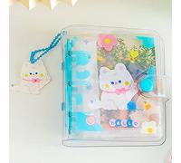 runrayay 3 Pollici Cat Photocard Binder KPOP Album, Blu Clear Photo Card ID Holder Book, Mini Album Fotografico con Ciondolo Fai da Te Portachiavi per la Raccolta di Immagini, 40 Tasche