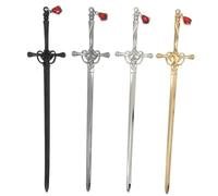 RUNRAYAY 4 pezzi Bacchette per capelli a forma di spada in stile antico cinese per donne e ragazze, forcine per capelli a forma di spada in stile antico cinese, bastoncini per capelli in metallo retrò