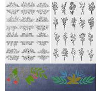 runrayay 44 PCS Stick And Stitch Embroidery Stabilizer Water Soluble Hand Sewing Stabilizers Adhesive Wash Away Sticky Back Stabilizers with Flowers Patterns - A
