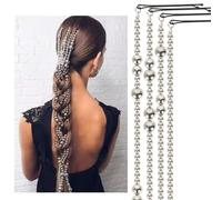 RUNRAYAY 5pcs Silver Punk Metal Bappata Cotail Canna Multi-filana Catena Promerica Partita Concave Styling Accessori per capelli Accessori per capelli con clip