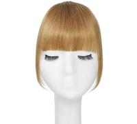 RUNRAYAY Clip in Bangs, Bangs Hair Clip On For Women Human Hair Wispy Bangs Hairtopices for Women Clip su finte colpi estensione per capelli per donne abbigliamento quotidiano, bionda