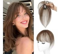 RUNRAYAY Clip in frangia, toppers per capelli a copertina 3d 360 ° per donne con capelli diradellati, clip da 10 pollici di clip pezzi per donne usura quotidianamente, marrone