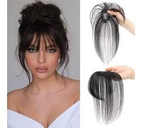 RUNRAYAY Clip in frangia, toppers per capelli a copertina 3d 360 ° per donne con capelli diradellati, clip da 10 pollici di clip pezzi per donne usura quotidianamente, nero naturale