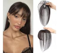 RUNRAYAY Clip in frangia, toppers per capelli a copertina 3d a 360 ° per donne con capelli diradellati, clip da 10 pollici di clip pezzi per donne usura quotidianamente, nero marrone