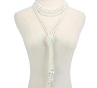 RUNRAYAY Collana lunga di perle finte degli anni '20, gioielli multistrato | Perla bianca impermeabile adatta per matrimoni, balli, feste e occasioni festive con perle finte