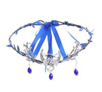 RUNRAYAY Corona da elfo blu, copricapo da foresta lunare, cerchietto da elfo floreale per accessori da fata, donna, Fairycore, Rinascimento, Cosplay, Fantasy, F