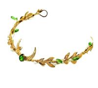 RUNRAYAY Corona da elfo della luna dorata fatta a mano, cerchietto elfico, copricapo da foresta, tiara da dea delle fate, accessorio da regina medievale per donne e ragazze, accessorio rinascimentale