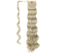 RUNRAYAY Extension per Coda di Cavallo Ricci da 61 cm, Parrucca Ondulata Naturale Resistente al Calore ad Avvolgimento per Coda di Cavallo in Fibra Sintetica per Donne di Ogni Etnia - Colore #88