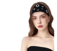 RUNRAYAY Fascia per Capelli con Occhielli e Occhielli con Fori per Pentagramma per Donna, Accessori per Capelli Elasticizzati Punk Y2K, Accessori per Capelli Rock Gotico per Streetwear