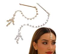 RUNRAYAY Gioielli per capelli in oro e argento per trecce, lunga catena con nappe intrecciate e fermagli, accessori per capelli da donna