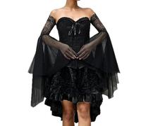 RUNRAYAY Maniche in pizzo gotico, guanti lunghi da opera in tulle da donna, maniche in chiffon vittoriano, guanti lunghi da concorso per costumi da sposa